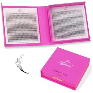 Narrow Premade Lash Fans 1020 Fans Eyelash Extensions 6D 0.07mm Thickness C Curl 8-15mm Mixed Length,Handmade Volume Lashes with Thin Narrow Base,Long Lasting Fluffy for Salon & Individual