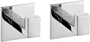 Flybath 2PCS Towel Hooks Self Adhesive 304 Stainless Steel Mirror Polished