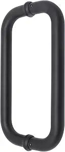 8" Shower Door Handle, 304 Stainless Steel Double Side Shower Glass Door Pull for Hotel & Home Bathrooms (Matte Black)