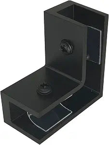 90 Degree Glass Clamp Shower Door Hardware, Shower Glass Brackets for 5/16" to 1/2" (8 to 12 mm) Thick Bathroom Accessories - Black Finish
