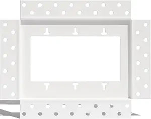 Fittes Flush Drywall Receptacle Mount [Luxe] - 3 Gang - Satin White