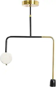 Creative Co-Op Modern Marble Pendant Lamp, Minimalist Geometric Kitchen Lighting