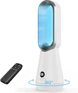 Tower Fan for Bedroom - 22 inch Bladeless Fan, 8 Speeds, 9H Timer, LED Display, Cooling Fans Quiet Standing Floor Fan Powerful for Indoor Home Office Room
