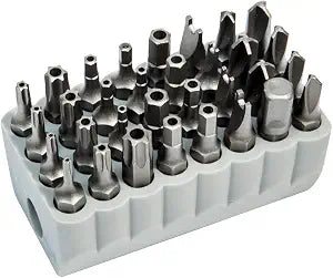 Klein Tools 32525 Tamperproof Bit Set, 32-Piece, Magnetic, TORX, Hex, Spanner, TORQ, Triwing Screwdriver Bits