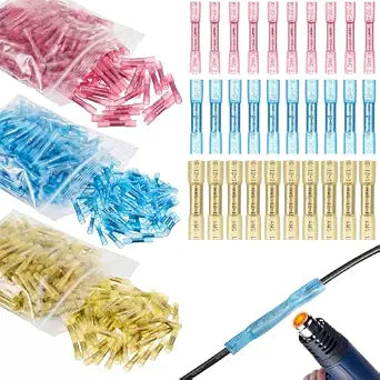 Copkim 2100 Pcs Heat Shrink Butt Connectors, 16-14 Awg 22-16 Awg 12-10 Waterproof Crimp Electrical Wire Connector, Insulated Crimp Wire Splice for Boats, Cable, Wiring, Automotive, Home