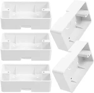 5Pcs Surface Mount Outlet Box,Surface Mount Electrical Box Plastic Junction Electrical Enclosure ABS for Home Extender Wall Socket Indoor Use External Installat Screws Not Included Metric Thread