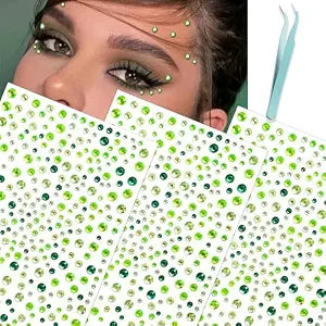 NOOEPC Green Face Gems, Festival Jewels Hair Gems Fairy Makeup Rhinestone
