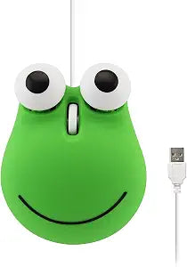 Sokelinn-six Wired Cute Mouse, USB Wired Mause for Kids with Lovely Cartoon Shaped, 1600PDI 3 Buttons Ergonomic Mini Mice for PC Laptop Desktop (Green Frog)