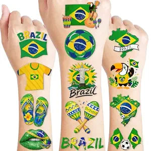 120 PCS Brazil Pre-Cut Temporary Tattoos for Kids