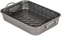 Glad Roasting Pan Nonstick 11x15 - Heavy Duty Metal Bakeware Dish with Rack - Large Oven Roaster Tray for Baking Turkey, Chicken, and Veggies