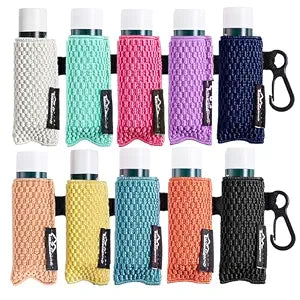 WK IEASON Lip Balm Sleeves Holder Keychain Bulk 10pcs Clip on Chapstick Key chain Holder Lip Gloss Keychain Holder Sleeve Tight-Knit Elastic Lipstick Key Chain Holder