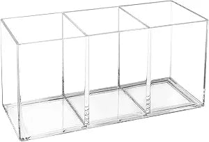 Clear Acrylic Cutlery Organizer 3 Section Utensil Caddy
