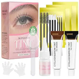 Lash & Brow Color Kit, Natural Fuller Looking Brows and Lashes, DIY At-Home (Black + Brown)