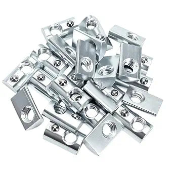 24 Packs 1/4"-20 Threaded Steel Roll in T-Nut with Ball Spring