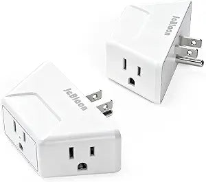 JcBlaon 2 Pack Outlet Extender, Small Outlet Splitter with 3 AC, Multiple Outlet Wall Plug, 3 Way Angled Design No Blocking, for Cruise Essentials, Office, Kitchen, Bathroom, Travel