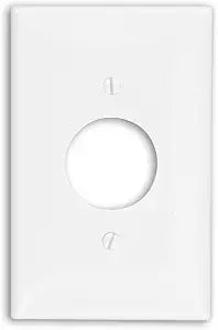 Leviton 1-Gang Single 1.406-Inch Hole Receptacle Wallplate, Midway Size, PJ7-W, White