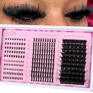 Wispy Lash Clusters with Spikes Eyelash Clusters with 2 Styles Bottom Lashes 200D Volume Cluster Eyelash Extensions 265PCS Spiky Individual Lashes with Bottom Lash Clusters by INSPEAUTY