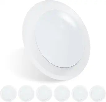 6 Inch LED Flush Mount Ceiling Light, Round Disk, 3000K, 6 Pack