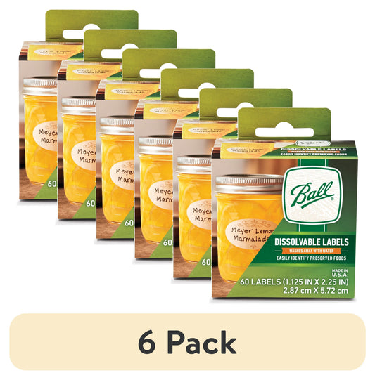 Ball Dissolvable Canning Jar Labels 60-Pack, Canning Accessories for Mason Jars, Bulk Canning Supplies for Preserving and Gifting