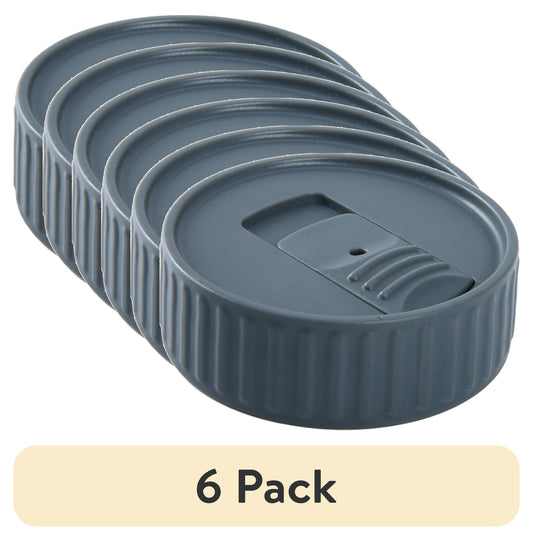 (2 pack) Mainstays Wide Mouth Plastic Mason Jar Lid for Drinking â€“ BPA Free Canning Jar Lid for Drinking Iced Coffee, Smoothies and Beverages