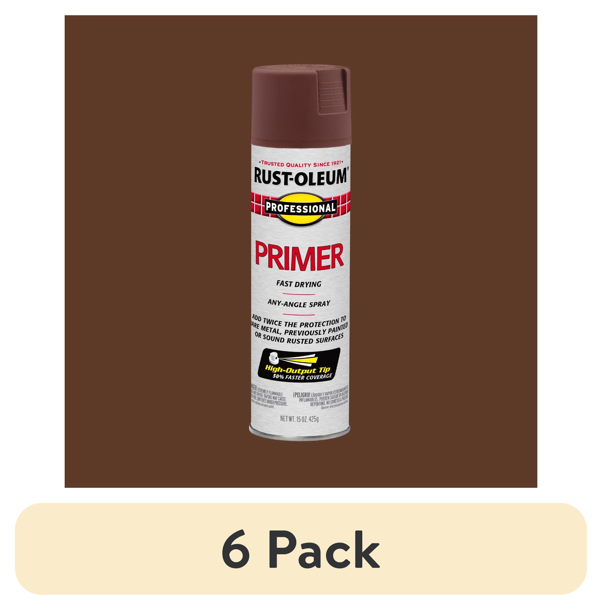 (2 pack) Red Primer, Rust-Oleum Professional High Performance Enamel Flat Spray Paint-7569838, 15 oz