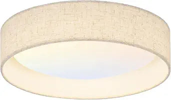 Modern Linen LED 13 Inch Ceiling Light Fixture with 24W 5CCT, Flush Mount Low Profile Room Lamp, Dimmable Minimalist Lighting for Bedroom, Kitchen, Hallway, Closet, Entryway