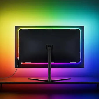 Soleil X6 LED Monitor Backlight for PC & Mac, Strip Light Sync to 24-34 Screens, Ambient Lighting for Games/Movies/Music, Dual USB Ports, Software Control (4-Sides for 27 Monitors)