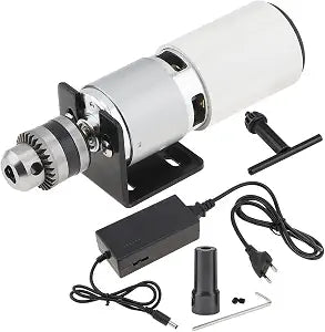 775 DC Motor Table Drill 0.6 - 6mm B10 Drill Chuck Positive Press Mini Electric Motor Gear with Chuck DIY Milling Machine Stands Bracket with Adjustable Power Adapter for Lathe, Wood Working Machine