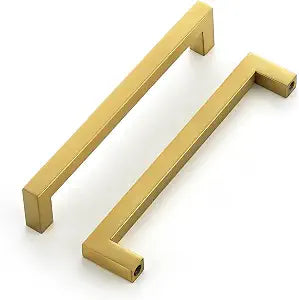 Ravinte Gold Cabinet Handles Square Cabinet Pulls, 6-1/4 Inch CC, 10 Pack