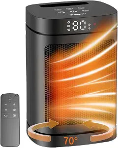 Portable 1500W Space Heaters for Indoor Use with 70 Oscillation, Remote