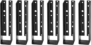 GBGS 6 Pack 2x8 Concealed Joist Hanger,Black