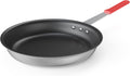NEWBULIG Nonstick Frying Pan, 14 Inch Heavy-Gauge Aluminum Skillet with Ceramic Nonstick Coating & Stainless Steel Base for Induction, Electric, Gas, Oven Safe, Red Hanging Handle