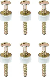 6 Pack Universal Steel Toilet Seat Bolts, Metal Toilet Seat Screws