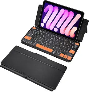 Universal Travel Keyboard Plus, New Dual Bluetooth Portable Keypad with 7-Color Backlit & Any-Angle Stand, Wireless Tablet Keyboard for iPad/Z Fold/Galaxy Tabs/Phones, Keypad for iOS/Android/Windows