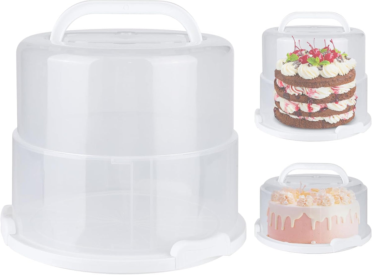 Foldable Cake Carrier with Lid and Handle Fits 10in round 8.5in High Cake