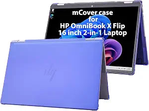 mCover Case ONLY Compatible for 16 2025+ HP OmniBook X Flip 16-ASxxxx 16-AUxxxx 16-ARxxxx 16-BExxxx 2-in-1 Windows Laptop PC (NOT Fitting Other HP Models)- Blue