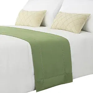Bed Runner, Green Bedding Scarves Decorations, 210 x 50 cm
