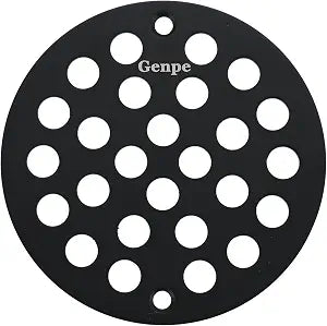 Round 4 Inch Screw-in Floor Drainer Cover Replacement Shower Drain Grate with Screws Black,