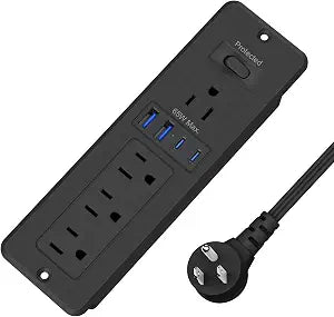 VILONG 65W GaN Recessed Power Strip, Flush Mount, 4AC Outlet, 4USB, 1200J