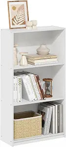 Furinno Basic 3-Tier Book Shelf with Open Shelves, White