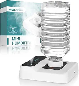 Portable Humidifiers for Travel, Small Mini Humidifier with Auto Shut-Off, Nightlight and Storage Bag for Hotel, Bedroom or Office, Plant Humidifier Indoor, White