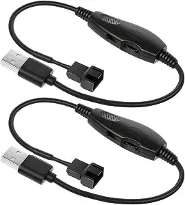 2-Pack USB 5V to 12V 4 Pin Fan Speed Adapter USB to Fan Adapter