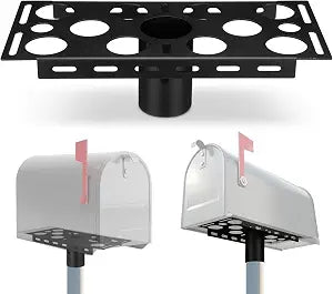 Mailbox Bracket for 2-3/8" Round Post Steel Heavy Duty Mount