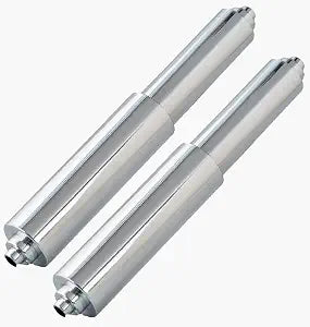 TuoxinEM 2 Pieces Universal Plastic Spring Loaded Toilet Paper Holder Roller Replacement, Tapered Ends, Chrome (Silver)