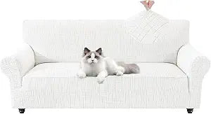 Super Stretch Sofa Covers Washable (Sofa 73"-85", Off-White)