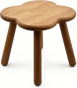 Solid Wood Small Step Stool for Adults, Durable Wooden Stool for Bathroom Kitchen Bedroom & Entryway, Smooth Finish with Rounded Edges, Easy Assembly, Multi-Use as Footrest or Plant Stand