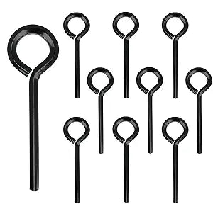 Qoaimu 10 Pack 5/32 inch Standard Hex Dogging Key with Full Loop, Black Hex Dogging Key, Allen Key Sets Wrench Fit on Keychain Push Bar Panic Exit Device Key, Solid Metal