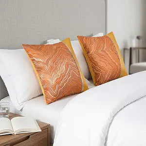 Bed Runner Bedding Scarves 2 Pillowcases(50X50cm) Scarf for King Queen Size Home Hotel Bedroom Decor Bed Throws for Foot Orange