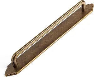 2 Pack Antique Brass 7.6" Hole Center Cabinet Pull with Backplate