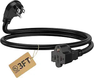 LUCKY TL Indoor Outdoor Extension Cord, 16/3 Black 3FT